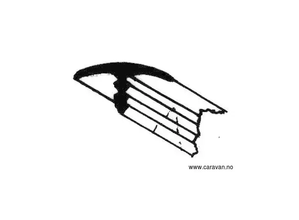 T-kantlist, mellomgrå – Rull à 5 meter | Caravan.no