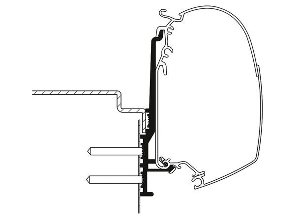 Thule adapterskinne til Knaus Tourer CUV 300 cm 
