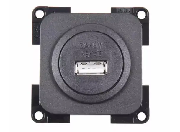 USB-stikkontakt 5 V 1-delt skifergrå 