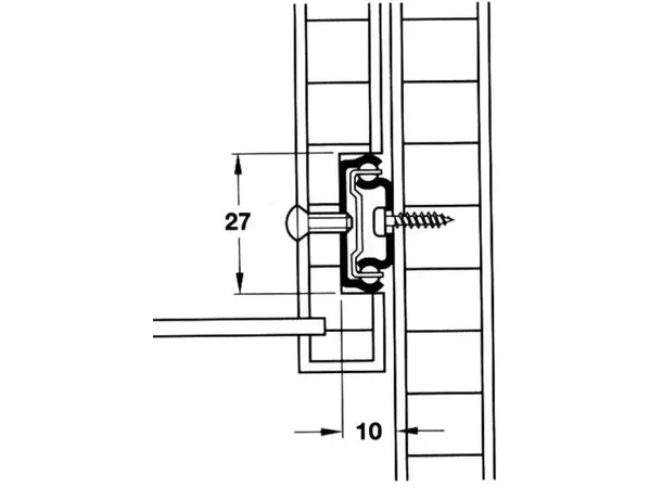 Uttrekksskinner 278 mm 2 stk 