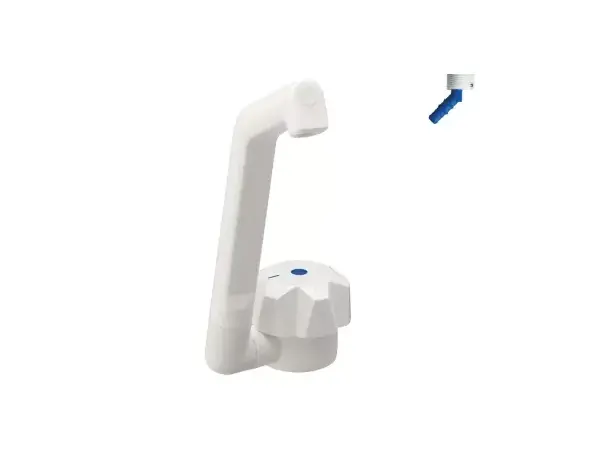 Vannkran Deluxe Ø20mm m/bryter hvit Vannkrane kald vann 