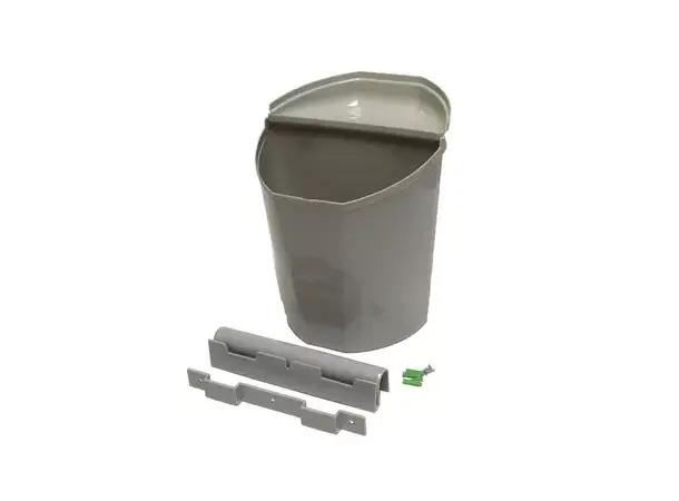 Vegghengt avfallsbøtte med lokk grå | Caravan.no