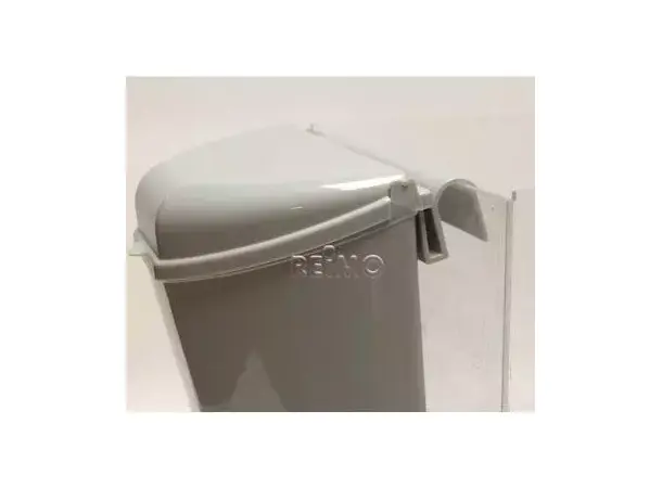 Vegghengt avfallsbøtte med lokk grå | Caravan.no