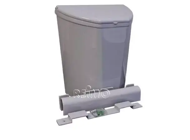 Vegghengt avfallsbøtte med lokk grå | Caravan.no