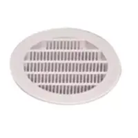 Ventilasjonsgitter rund ø100 mm, hvit 