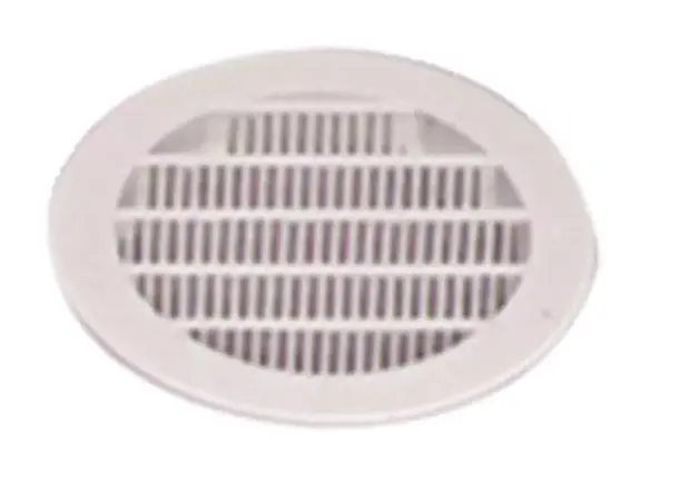 Ventilasjonsgitter rund ø100 mm, hvit 