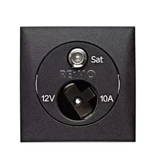 Berker satellittkontakt med 12V Antrasitt
