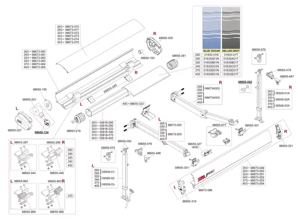 Fixing kit for right leg F65S/F65L 98655-479 
