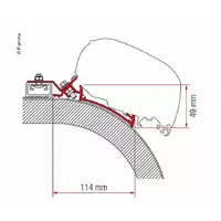 Fiamma adapter til F65 og F80 490 cm Rapido Distinction