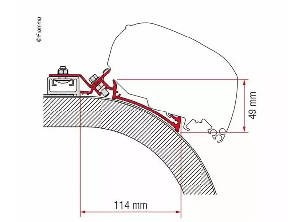 Fiamma adapter til F65 og F80 490 cm Rapido Distinction 