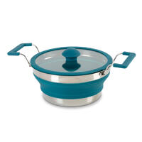 Sammenleggbar silikongryte , petrol Ø20xH6/10cm