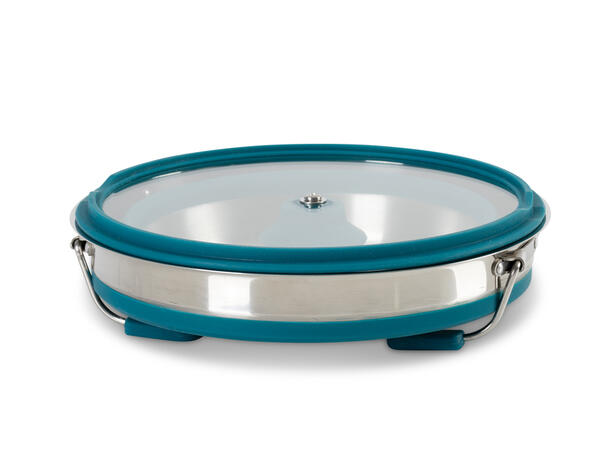 Sammenleggbar silikongryte , petrol Ø20xH6/10cm 