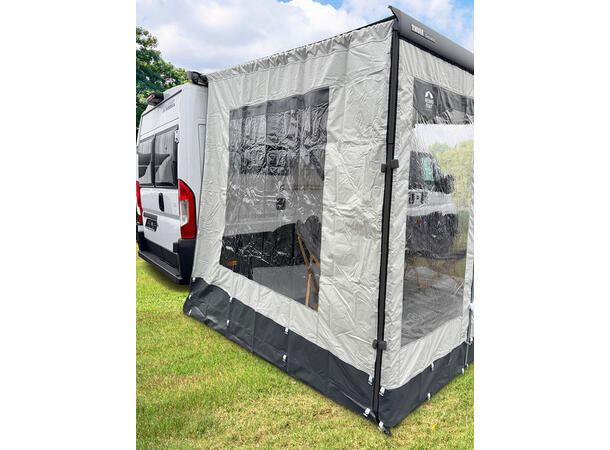 Sidevegg markise med vindu og gardin Høyre, høyde 230-250 