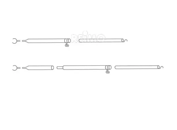 Kalesjestang Ø22/19 mm i stål 90-150 cm 