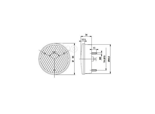 LED-blinklys Kat1+2 12V, 3W IP67 500 mm LED-blinklys 