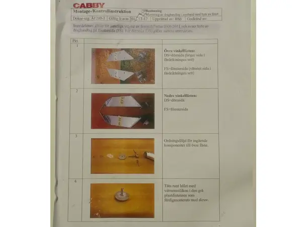 Monteringssats til front Caddy 06-11 Med håndtak 