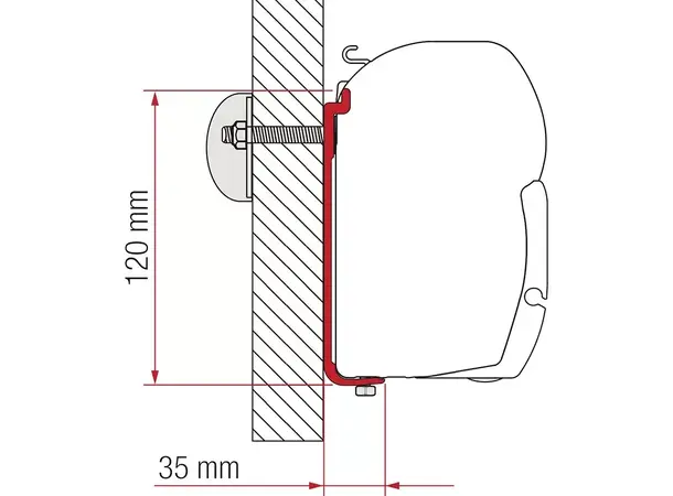 Feste F45 Adapter AS 300 cm skinne 98655-503 