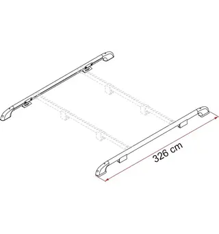 Fiamma takrails roof rail 240 cm Langsgående