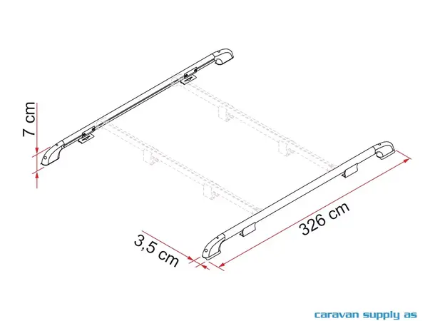 Fiamma takrails roof rail 240 cm Langsgående 