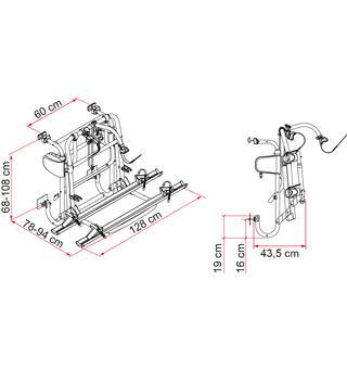 Fiamma CarryBike Lift 77 sykkelstativ fo Manuelt senkbart sykkelstativ 20045