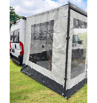 Sidevegg markise med vindu og gardin Venstre høyde 250-280