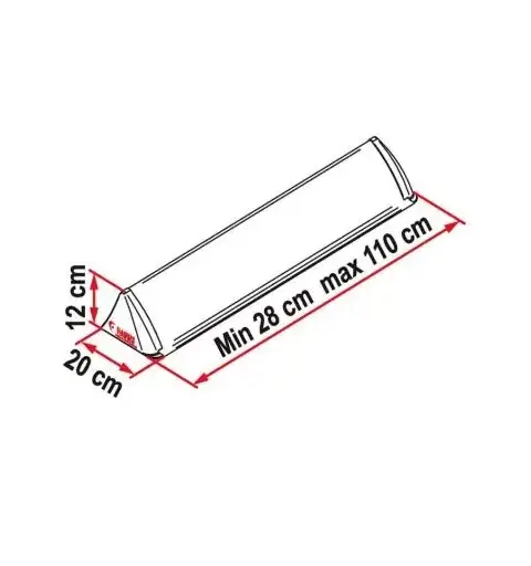 Fiamma spoiler for takluke hvit Fra 28-110 cm