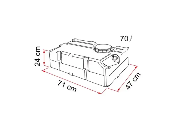 Fiamma vanntank 70(65L) Inkl. monteringstilbehør! 