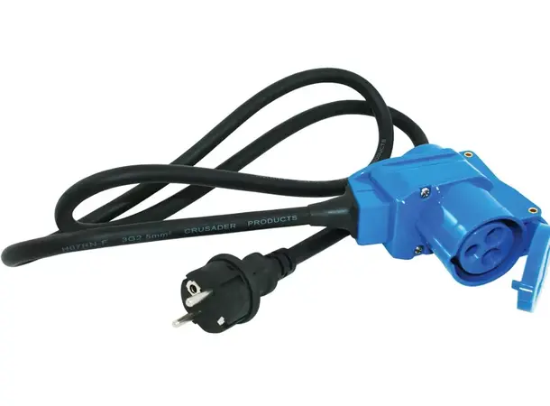 Kabel 25m hann schuko + vinkelstikk 