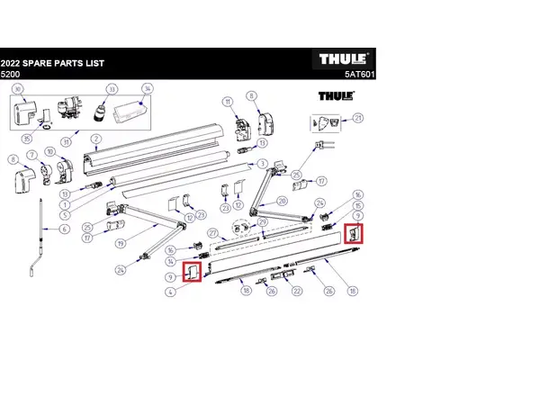 LH+RH endcap leadrail 5200 ano 