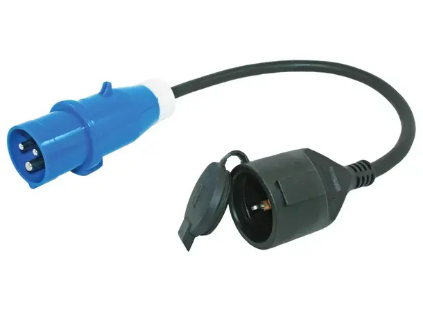 Kabel 50cm hann CEE17 + hunn schuko 