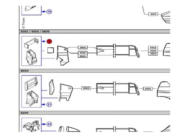 Positioning block og tension rafter housing S5 