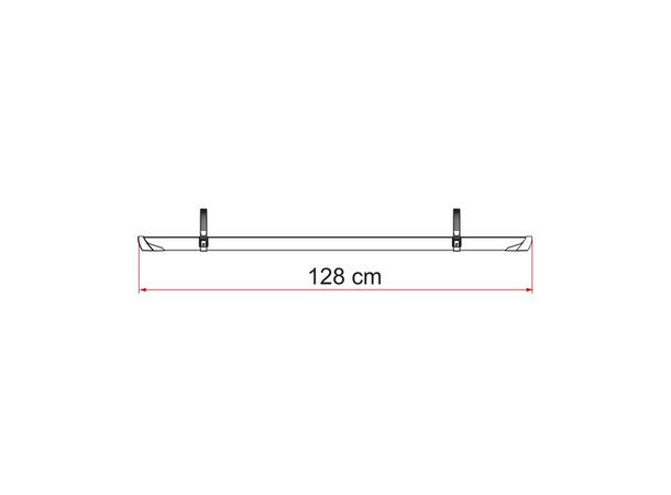 Sykkelskinne Rail Plus - Sølv 128 cm lang 