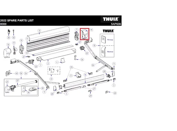 Thule RH endcap mainhousing 8000 1500603370 