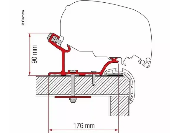 Fiamma adapter for Carthago Malibu 450cm F65L og F80S 