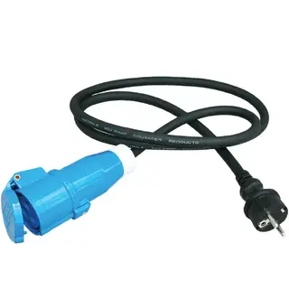 Kabel 55cm hann schuko + hunn CEE17