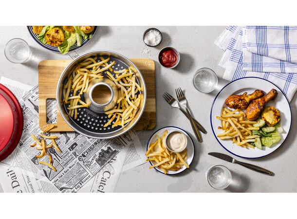OMNIA Perforert Bakeplate Pommes frites på komfyren 