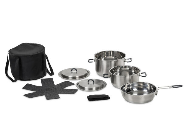 Camp4 ASTI grytesett i rustfritt stål 5 deler 