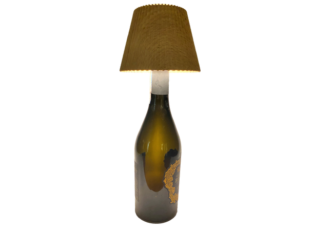 Lampeskjerm m/3trinns lys for vinflaske oppladbar 