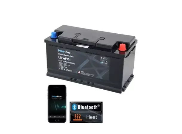 Lithiumbatteri Polar+ 100Ah BMS 100A/100A BT Heat 