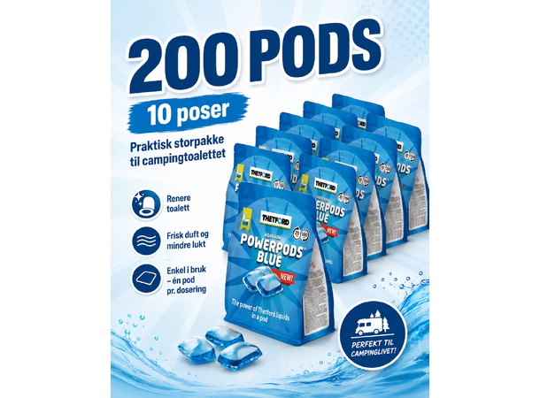 PowerPods® – Kartongsalg 10 x 20 stk Rabatt grunnet dato men like god! 