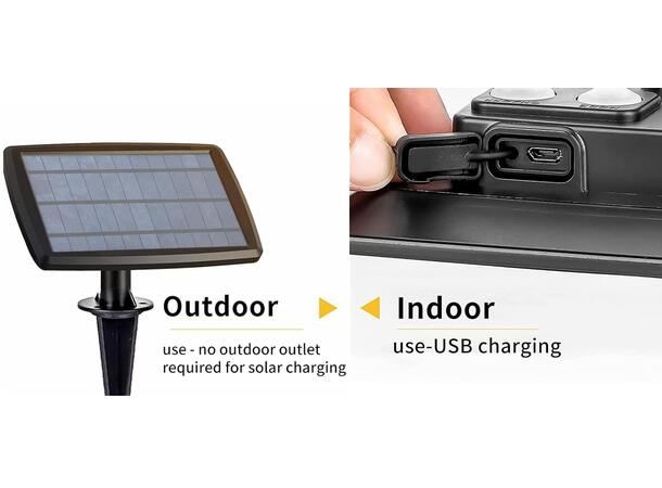 Lyslenke solcelle, 10 LED, oppladbar 