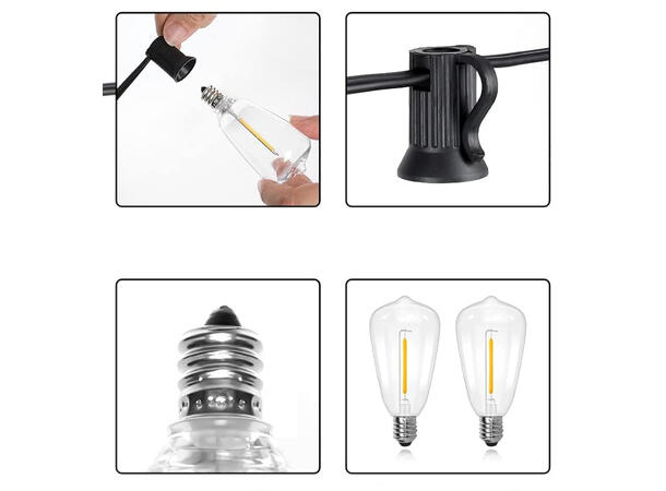 Lyslenke solcelle, 10 LED, oppladbar 