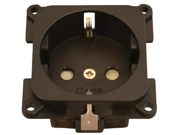 Uttak stikkontakt 230V C-Line sølv u/ramme 50x50mm 