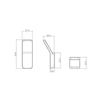 Veggkrok i crome. 60mm