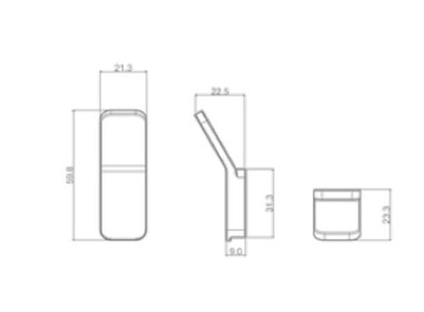 Veggkrok i crome. 60mm 