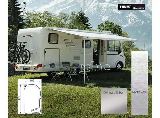 Thule veggmarkise 8000 550 cm Mystic grey / Sølv 