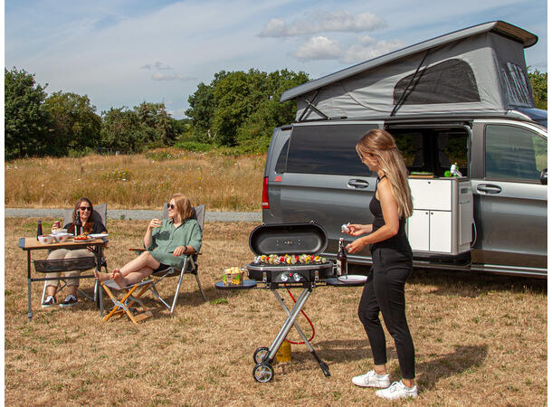 Trolley 2-brenne gassgrill med Med tennsikring 