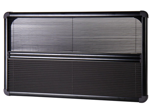 Rullegardin med aluminiumsramme VW T5/T6 sidevindu – Sort  innerramme 