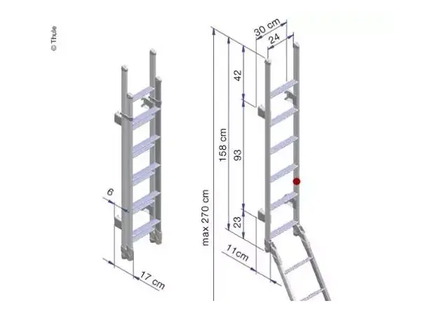 Stige utvendig Thule Ladder m/11 trinn | Caravan.no