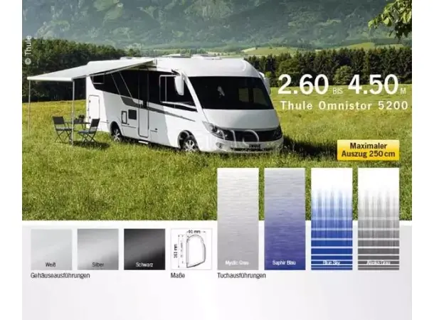 Thule veggmarkise 5200 450 cm | Caravan.no
